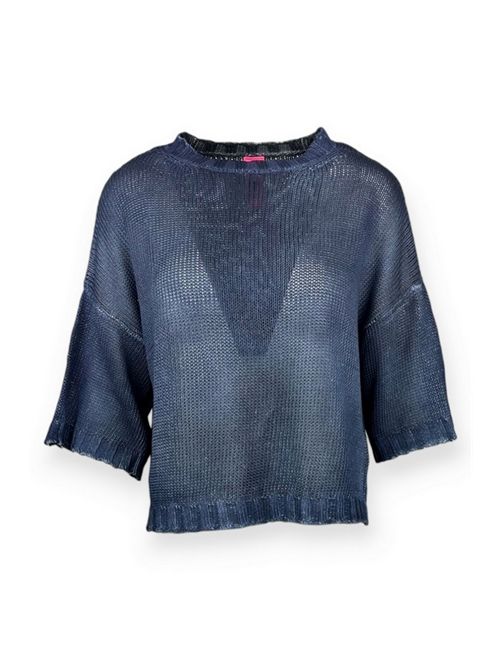 maglia a scatola donna sfumata blu Alessandro Aste | MOSHI-SPRAY ARTNIGHT